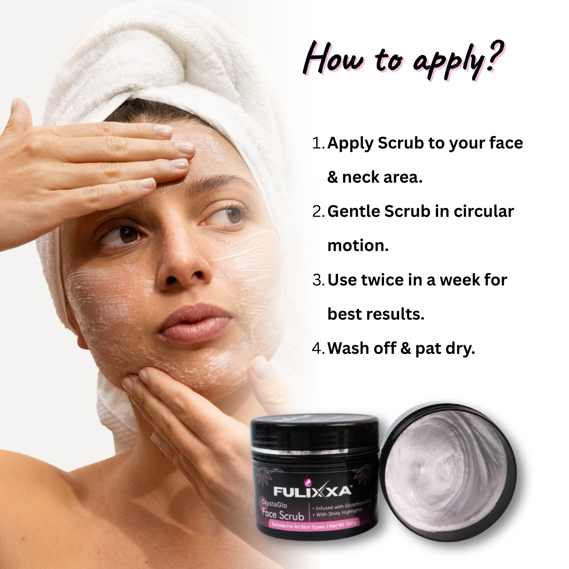 Deep cleansing face scrub for removing dirt and dead skin