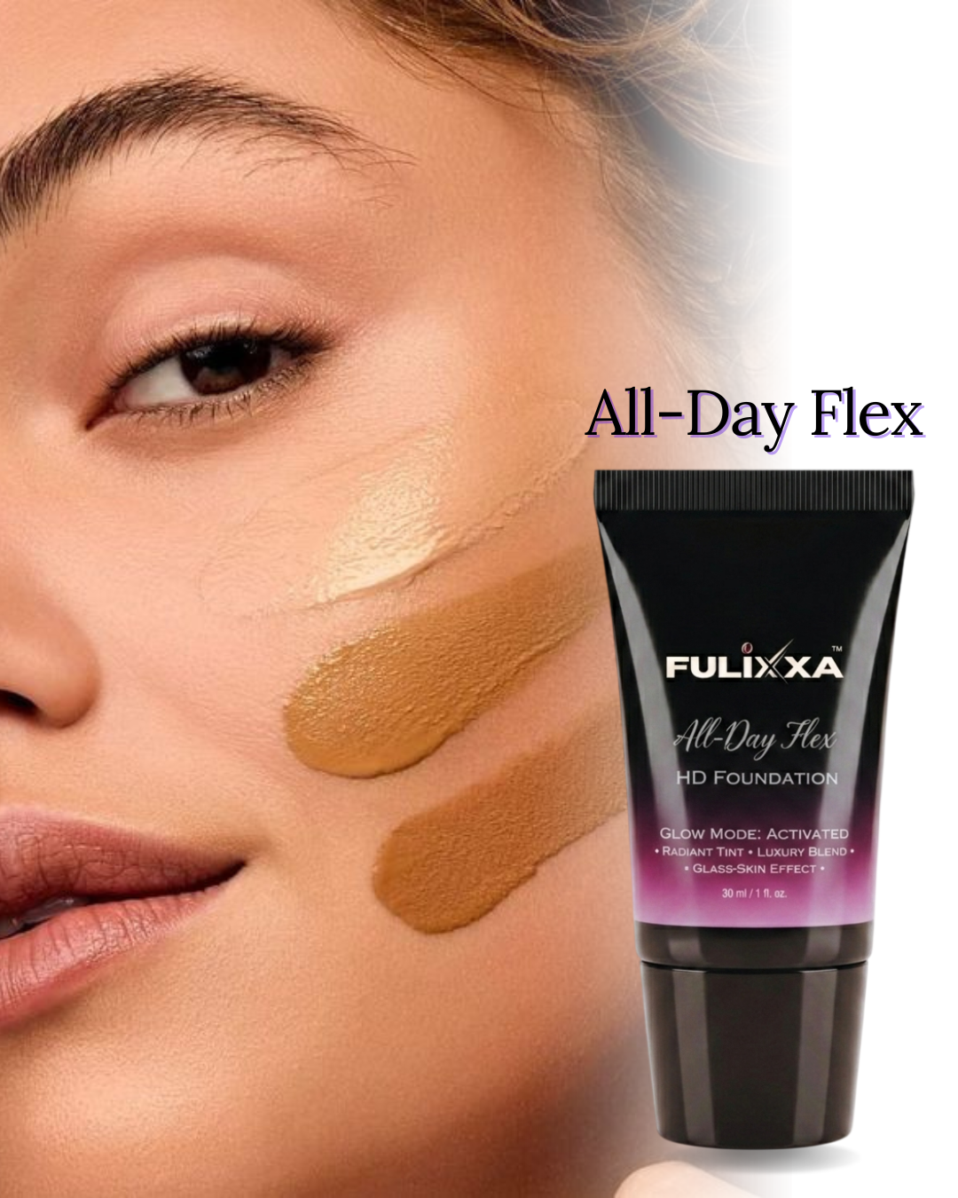 Fulixxa HD foundation with full coverage and natural-looking smooth finish