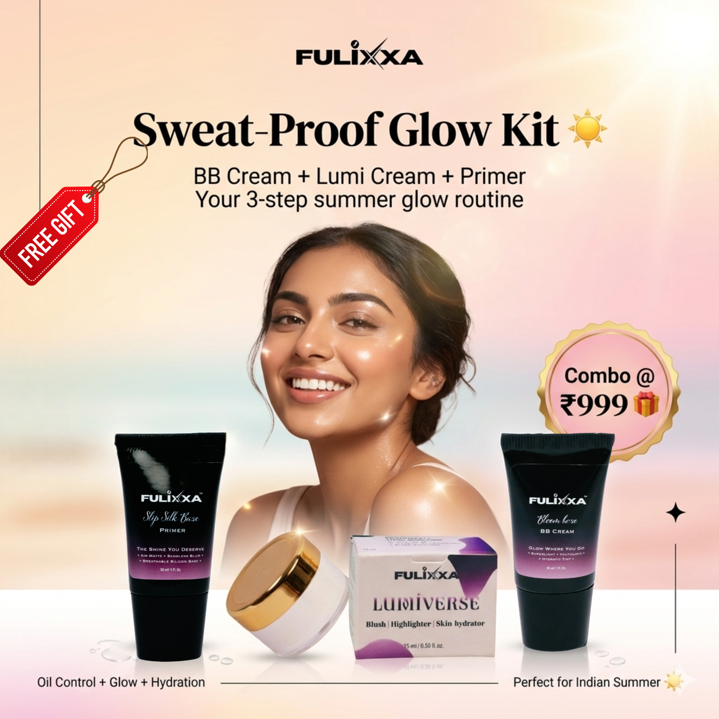 Sweat Proof Glow Kit | Summer sale special | Pack Of 4 {with free gift inside}