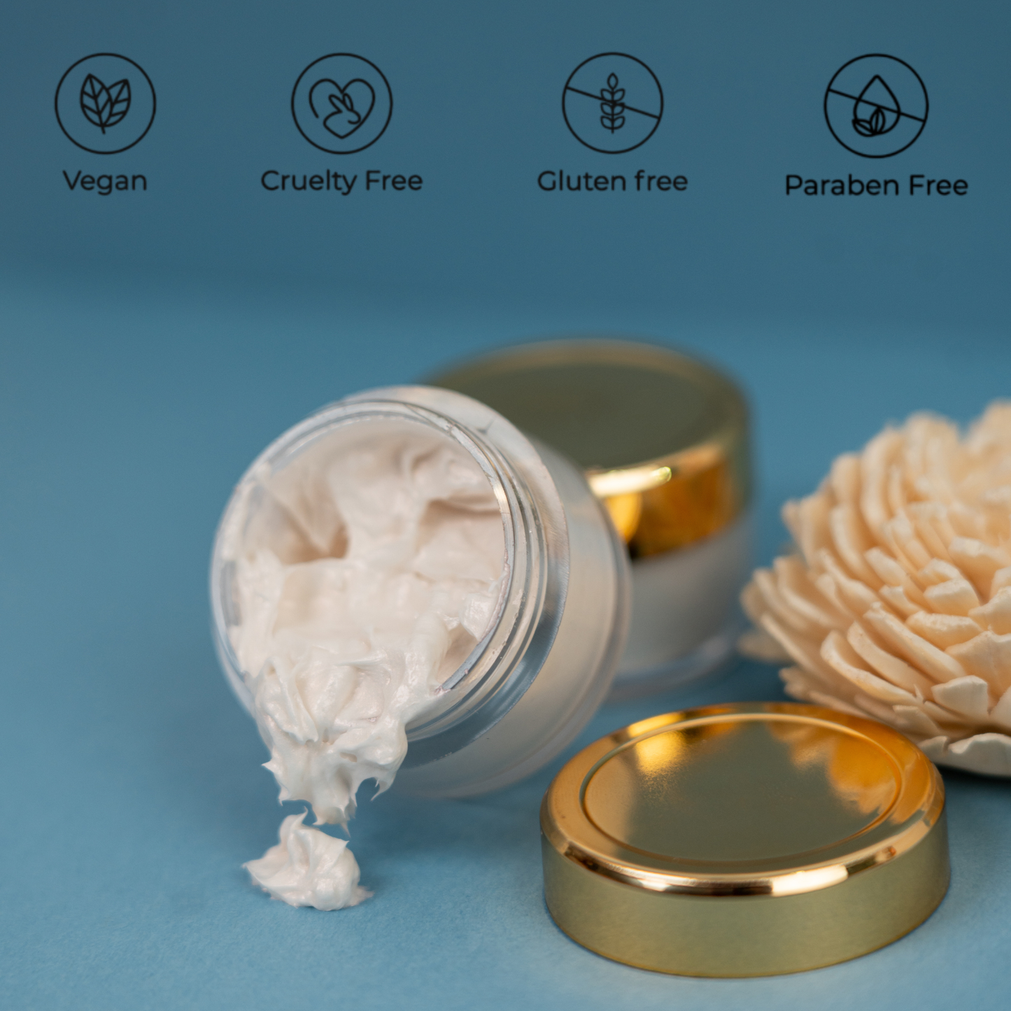 Rose shimmer glow cream for luminous soft finish